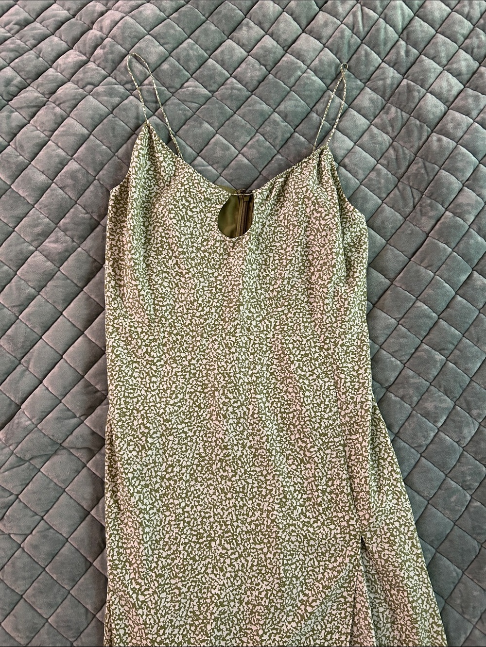 Abercrombie & Fitch Spring Green Floral Midi Slip Dress
